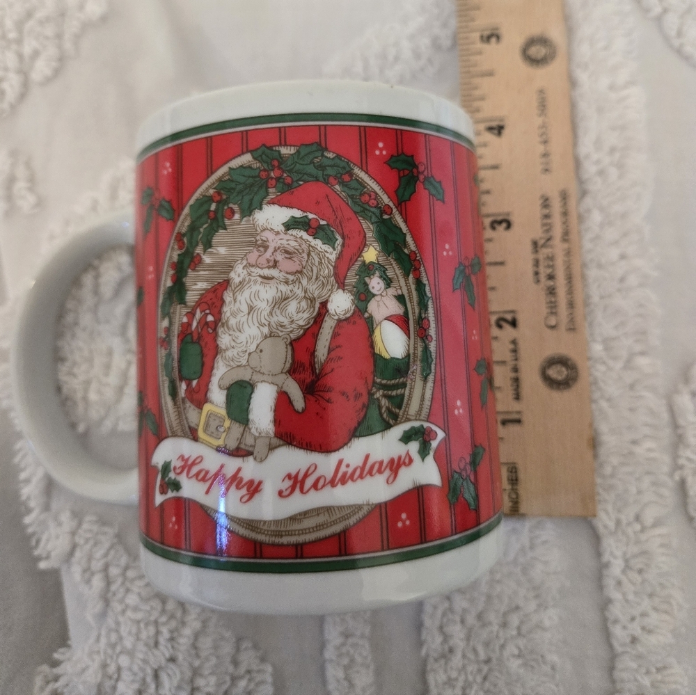 Festive Santa Claus Holiday Mug - Red and White Christmas